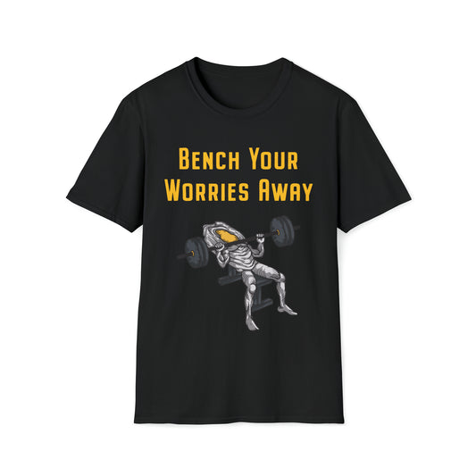 Steak and Leggs Bench Your Worries Away Egg Tee