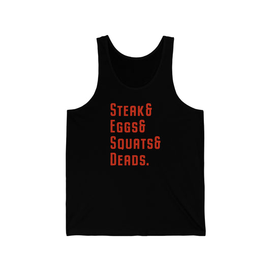 Steak and Leggs Steak & Eggs & Squats & Deads Tank